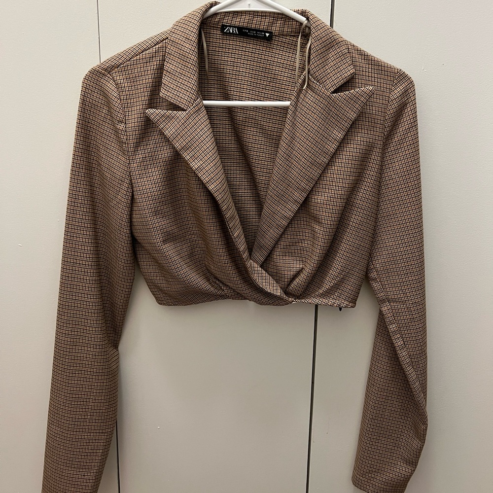 Zara Blazer Crop Top